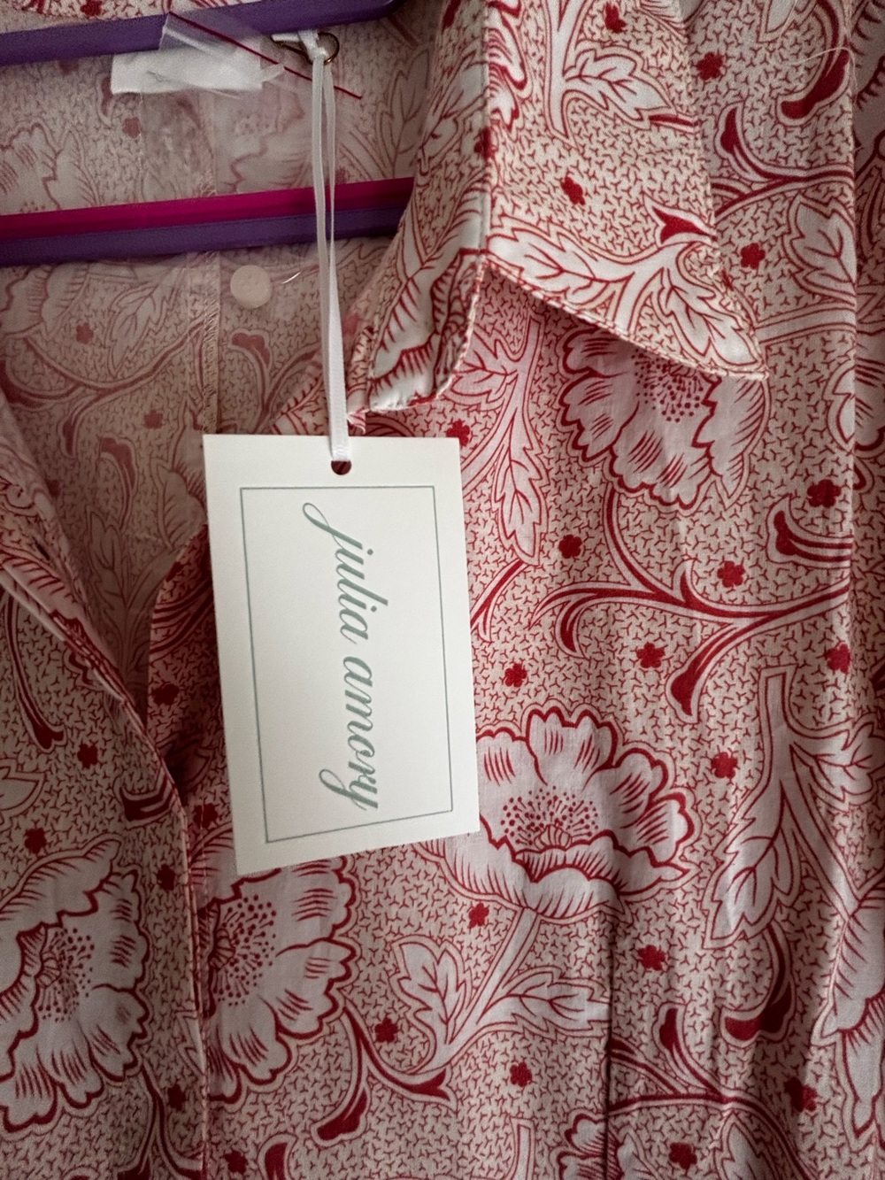Julia Amory The JA Shirt Dress NWT Pink and White